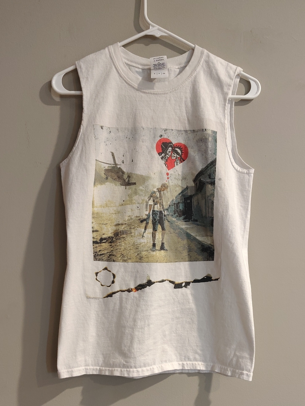 Vintage Gildan White Graphic MGK Road Trippin Muscle Concert T-shirt
